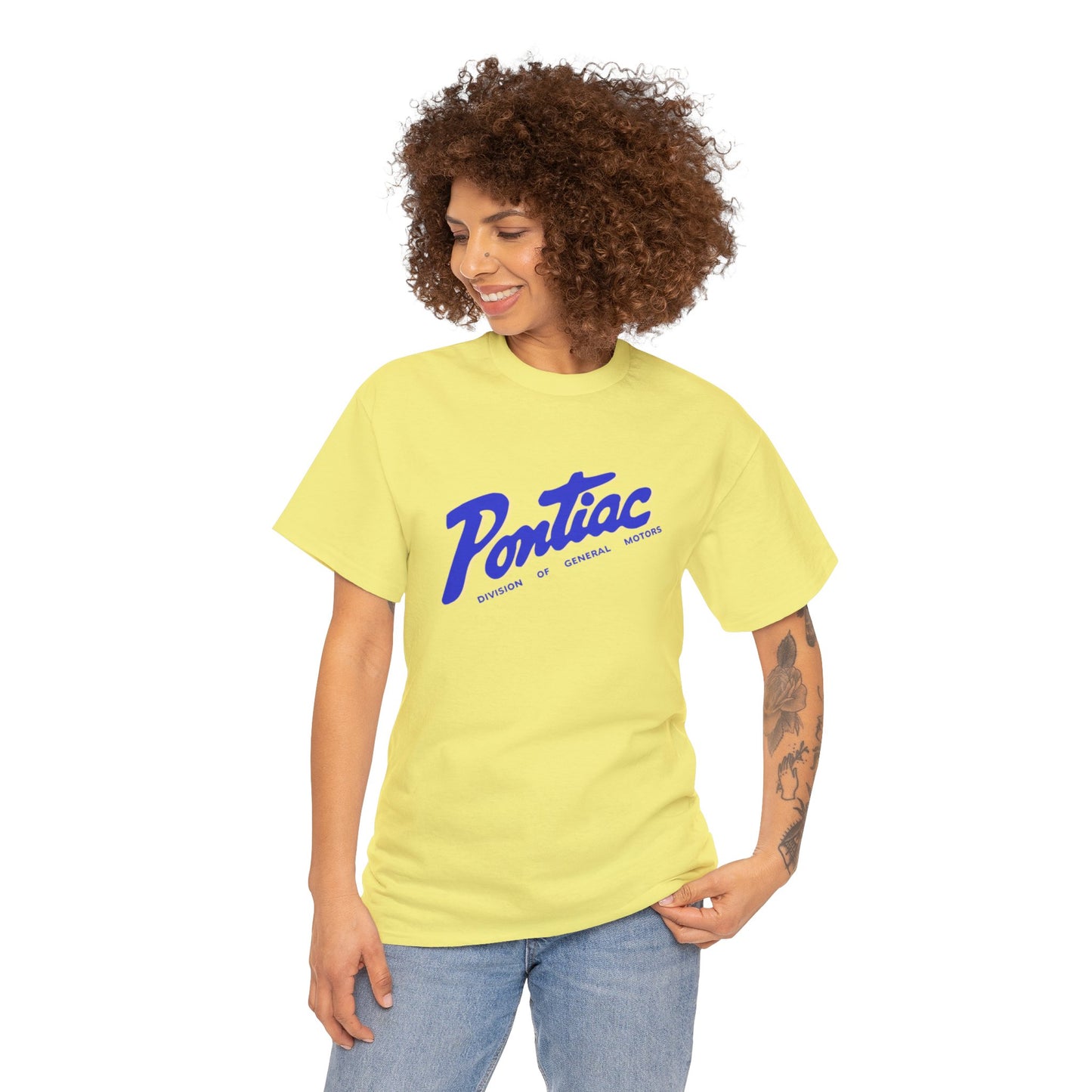 Vintage 1950s Pontiac T-Shirt, 2-Tone Blue & Cream