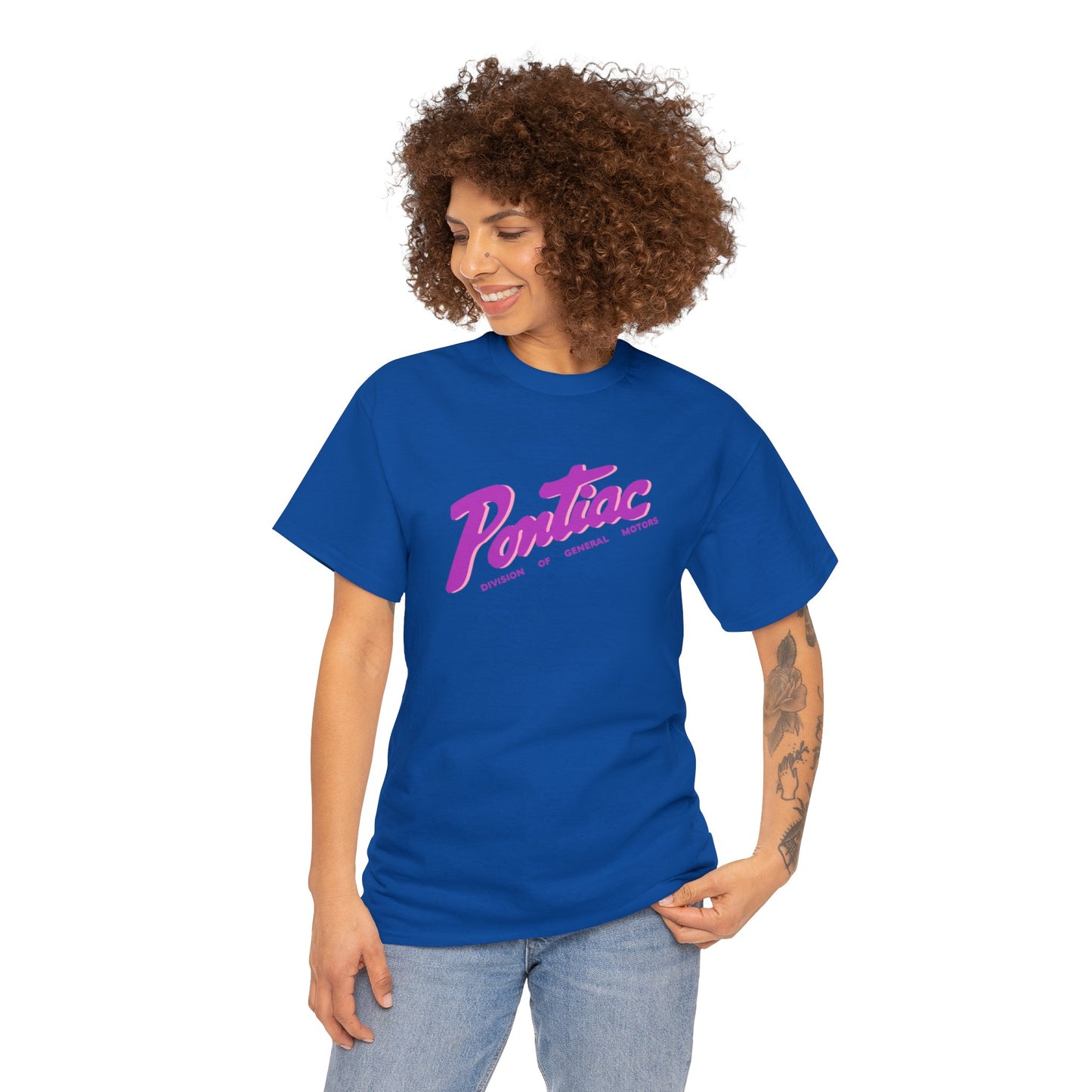 Vintage 1950s Pontiac T-Shirt, 2-Tone Purple & Pink