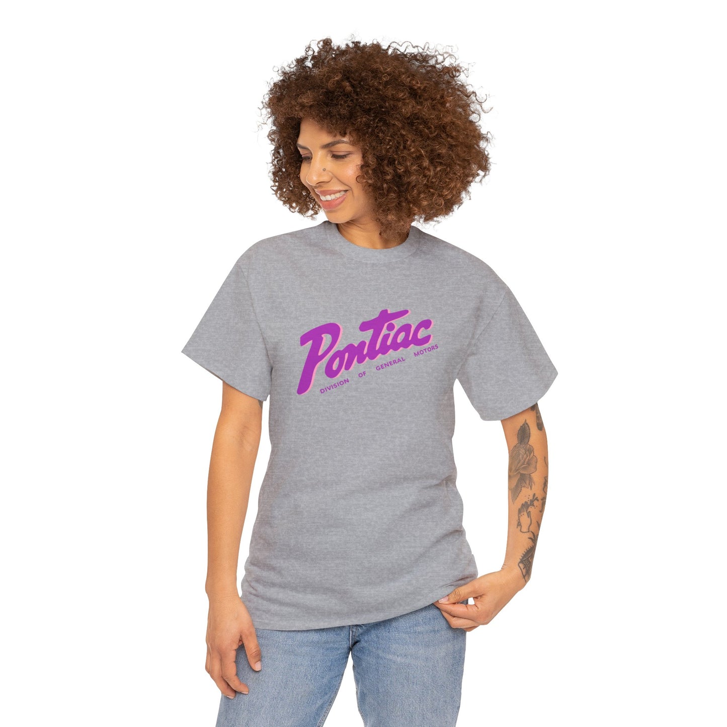 Vintage 1950s Pontiac T-Shirt, 2-Tone Purple & Pink