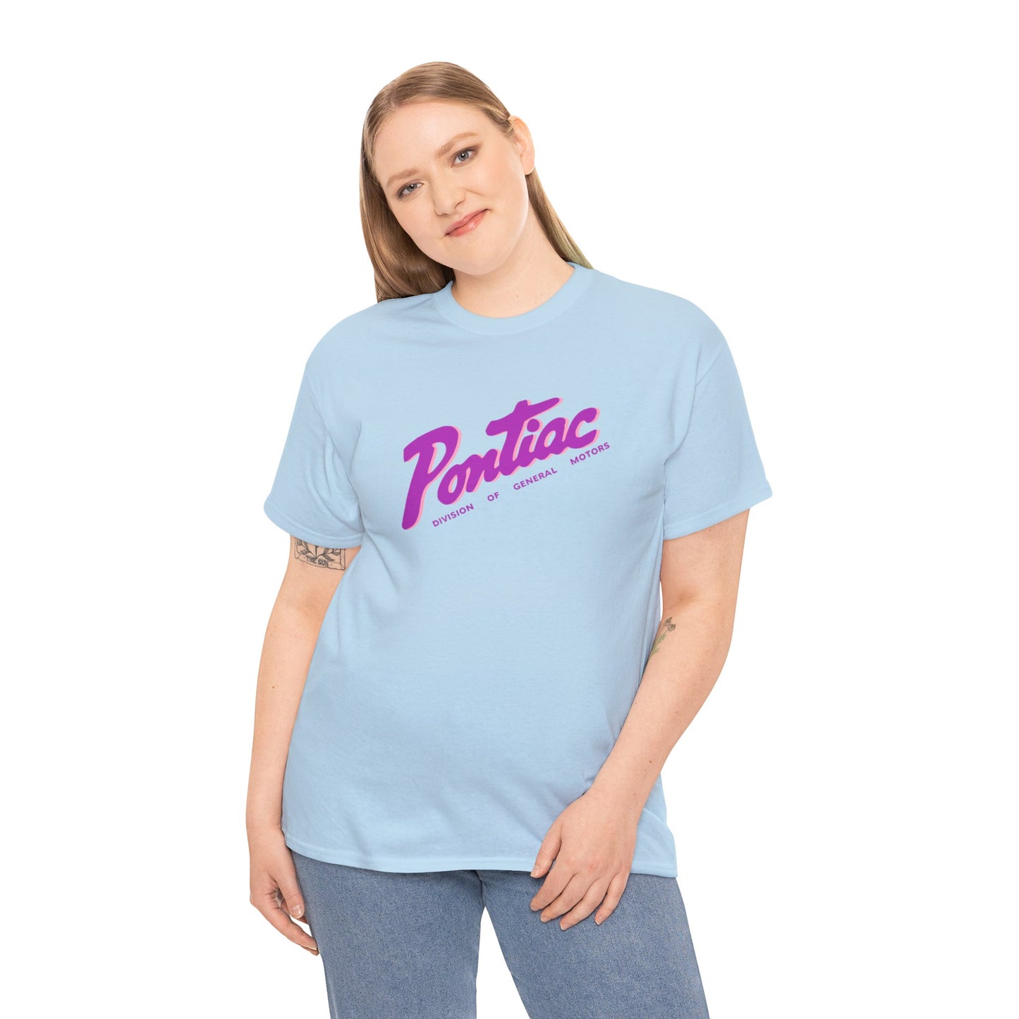 Vintage 1950s Pontiac T-Shirt, 2-Tone Purple & Pink