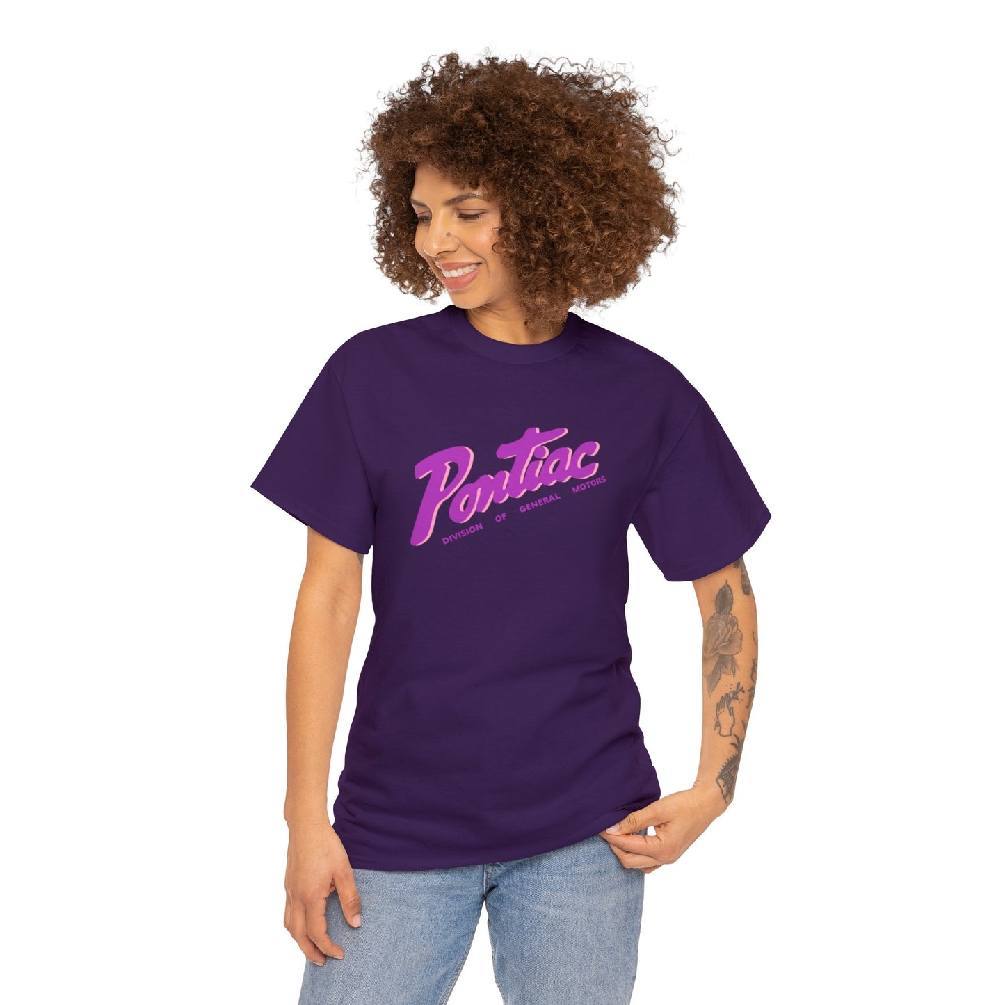 Vintage 1950s Pontiac T-Shirt, 2-Tone Purple & Pink