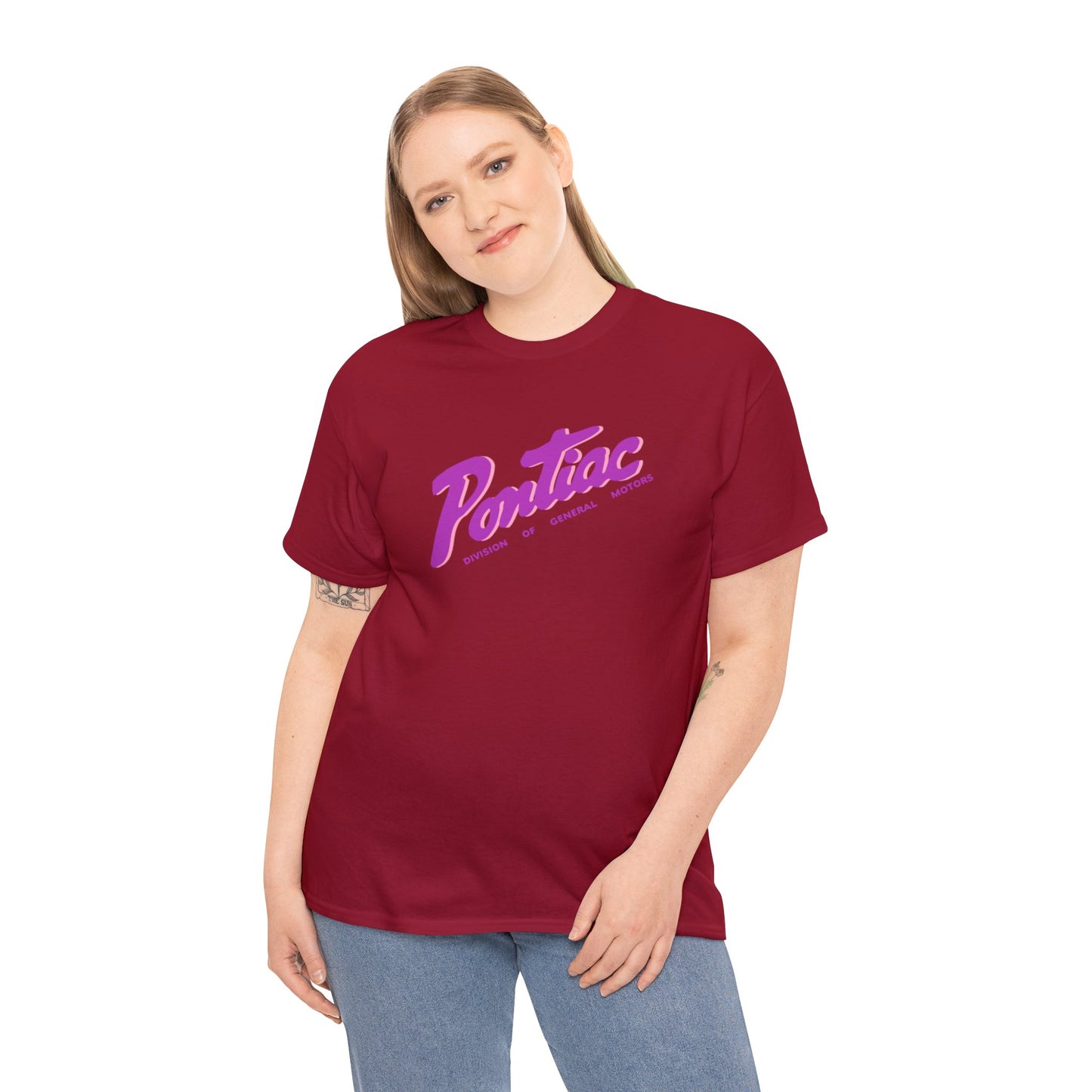 Vintage 1950s Pontiac T-Shirt, 2-Tone Purple & Pink