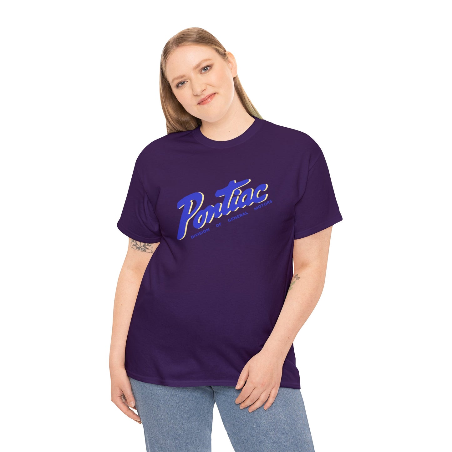 Vintage 1950s Pontiac T-Shirt, 2-Tone Blue & Cream