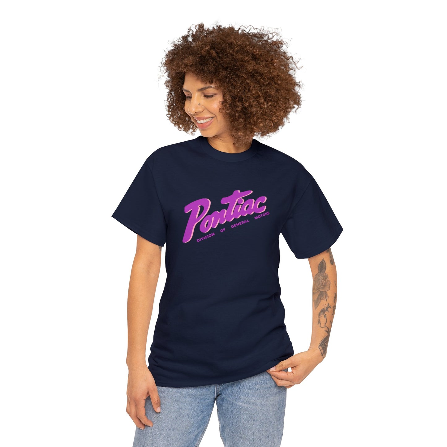 Vintage 1950s Pontiac T-Shirt, 2-Tone Purple & Pink