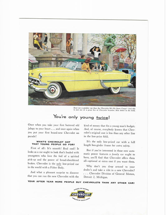 1954 Chevrolet Bel Air Sport Coupe Advertisement