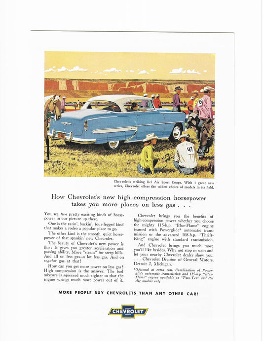 1953 Chevrolet Bel Air Sport Coupe Advertisement