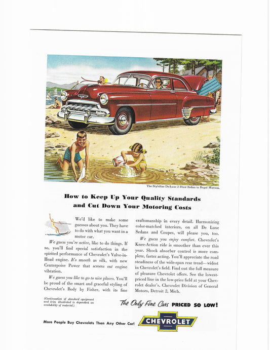 1952 Chevrolet Styleline De Luxe Advertisement