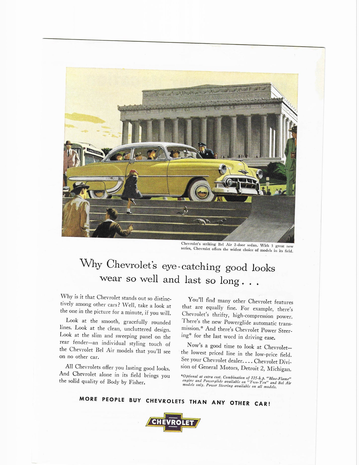 1953 Chevrolet Bel Air 2 Door Sedan Advertisement