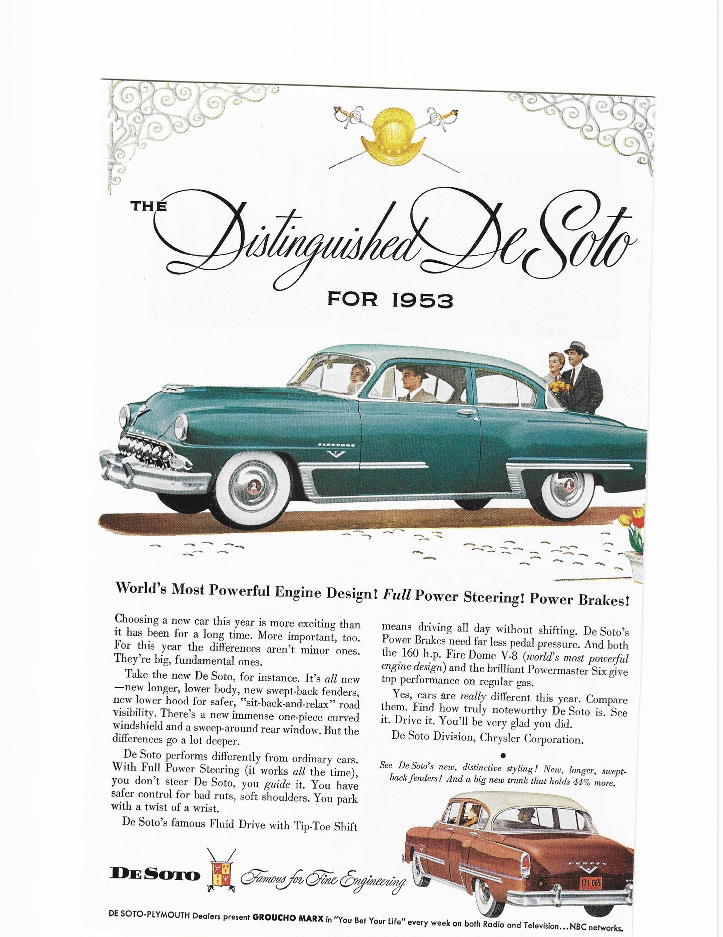 1953 DeSoto Firedome V8 Advertisement