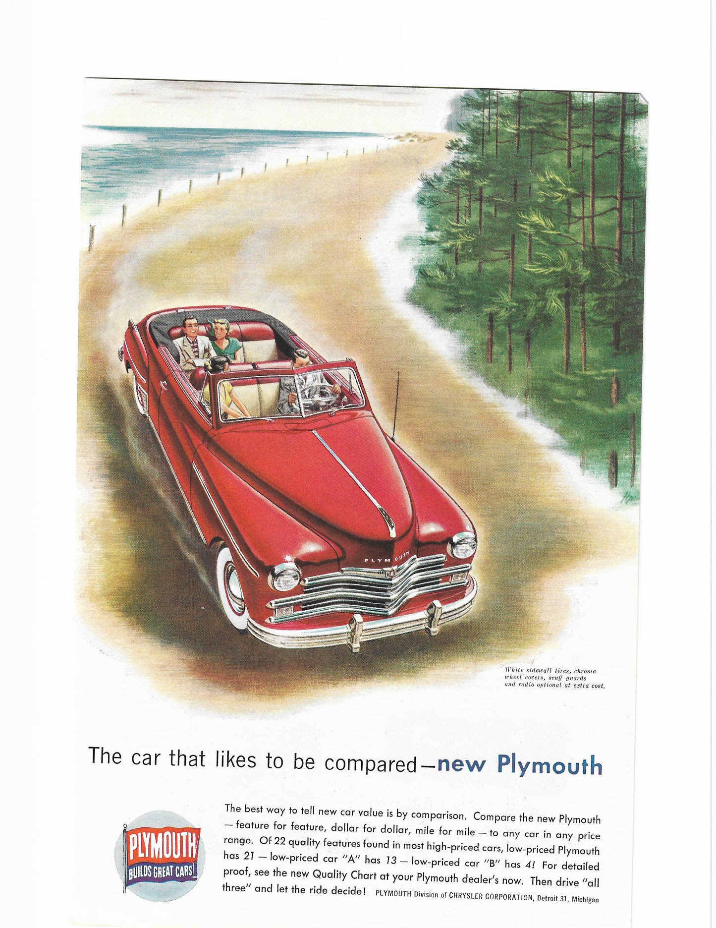 1954 Plymouth Belvedere Convertible Advertisement