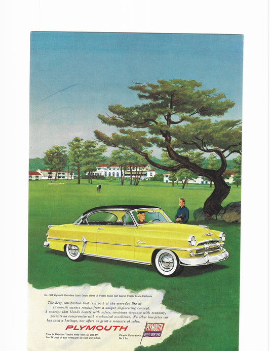 1954 Plymouth Belvedere Sport Coupe Advertisement