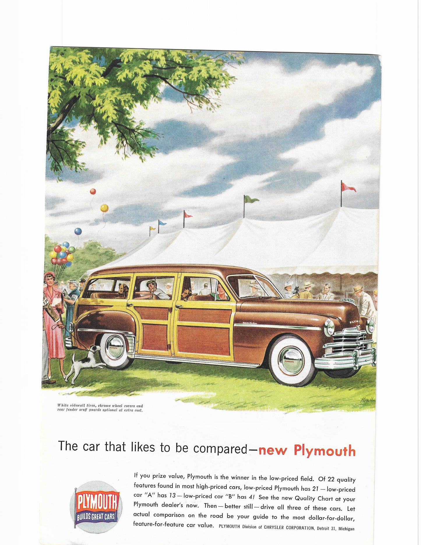 1950's Plymouth Special DeLuxe Woodie Wagon Advertisement