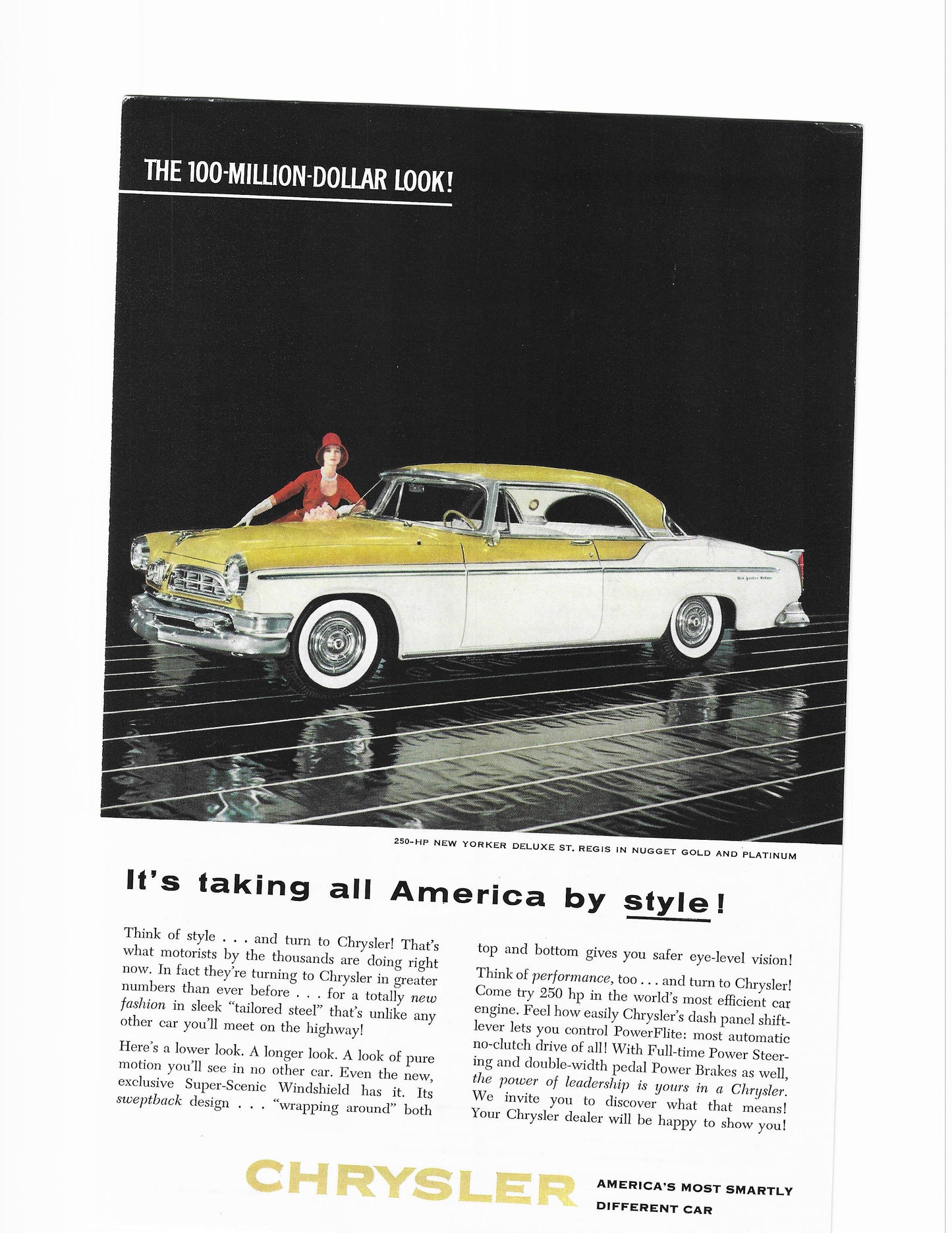 1955 Chrysler New Yorker Advertisement Gold