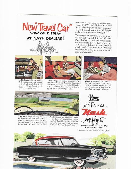 1953 Nash Ambassador County Club Advertisement