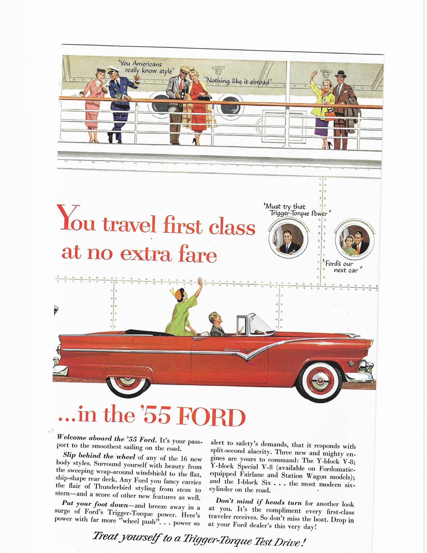 1955 Ford Sunliner Convertible Advertisement