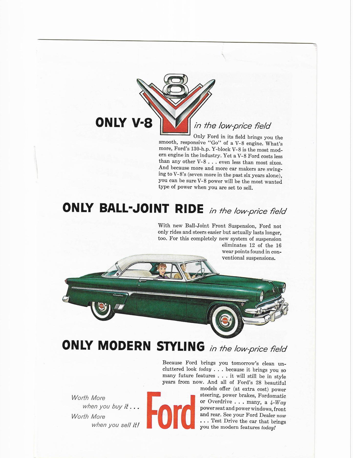 1955 Ford V8 Crestline Advertisement