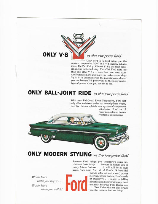 1955 Ford V8 Crestline Advertisement