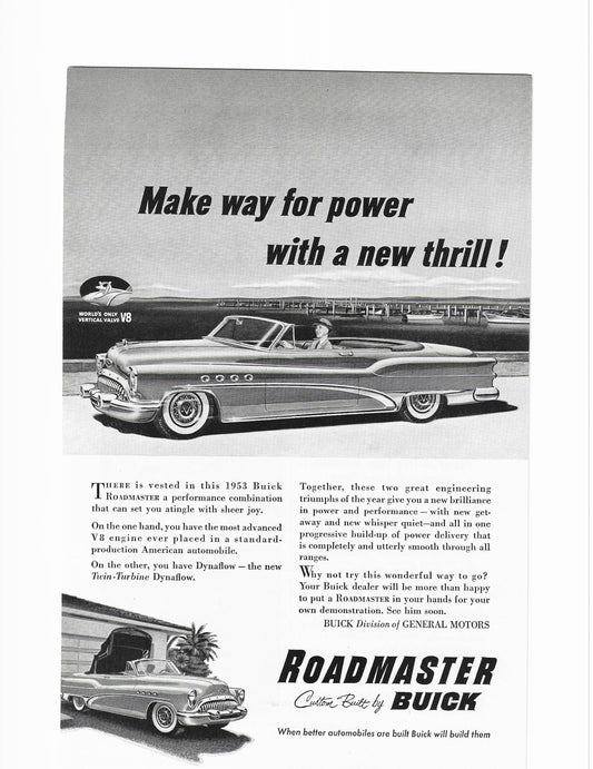 1953 Buick Roadmaster Advertisement